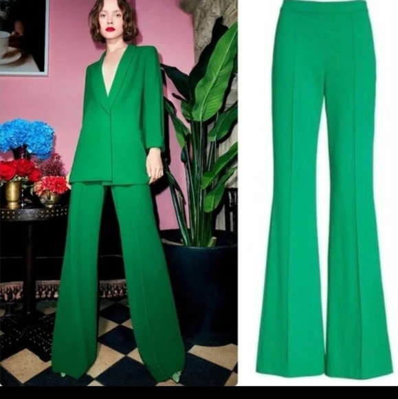 Alice + Olivia Pants - 🌷Alice + Olivia Dylan Wide Leg High Waisted Green Pants - Size 8